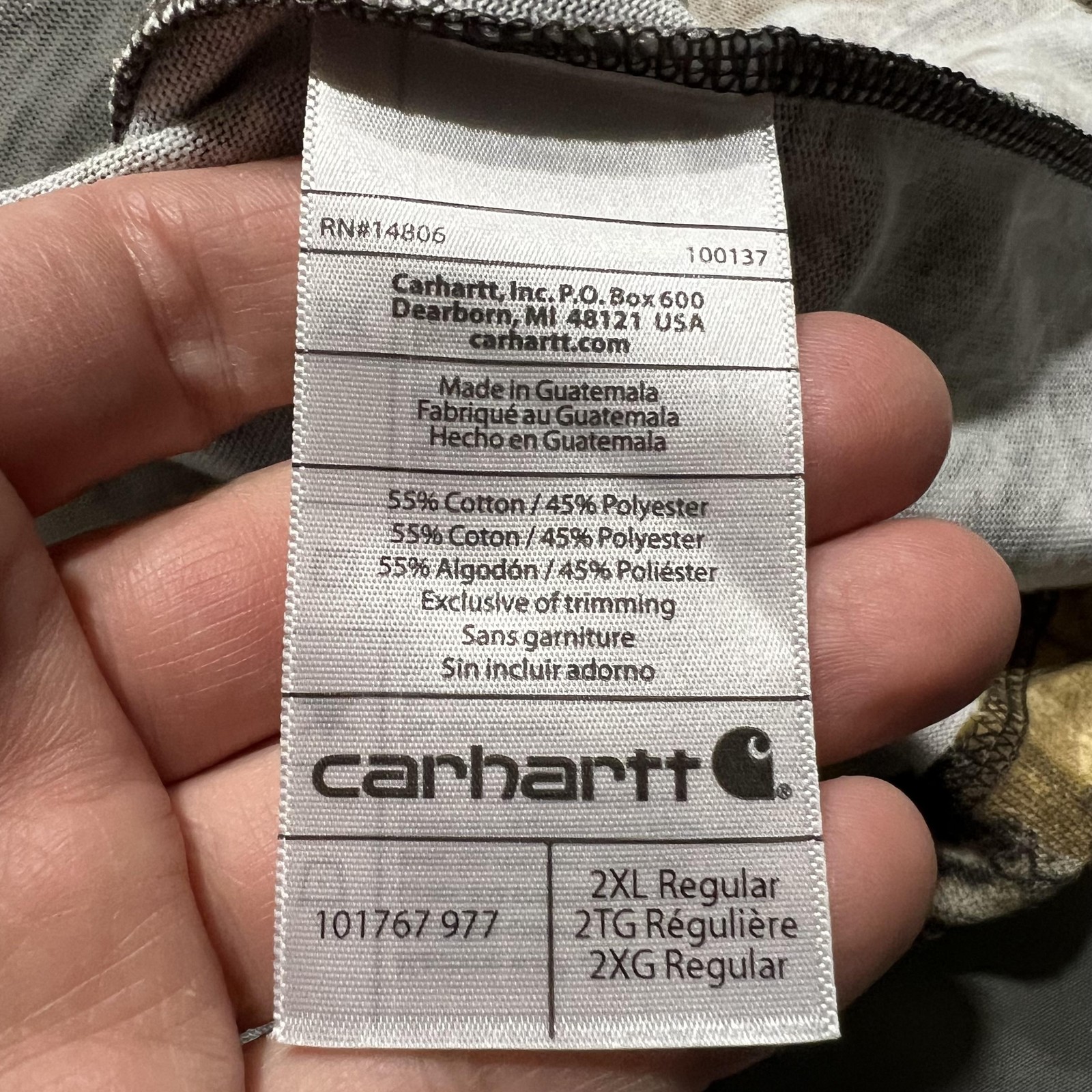 Carhartt Shirt Mens 2XL Camo Long Sleeve Force Cotton Pocket Hunting Outdoor gallery