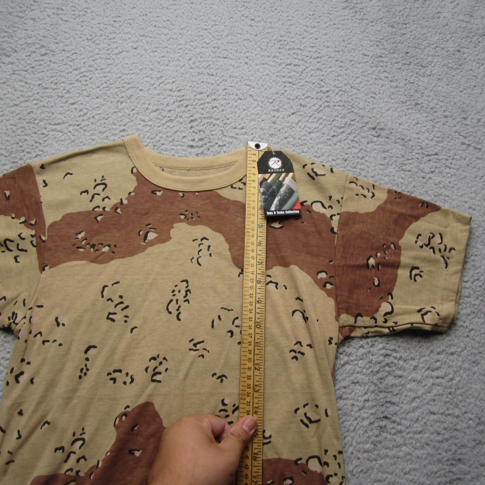 Rotcho Shirt Mens S Desert Storm Chocolate Chip Camo Crew Neck gallery