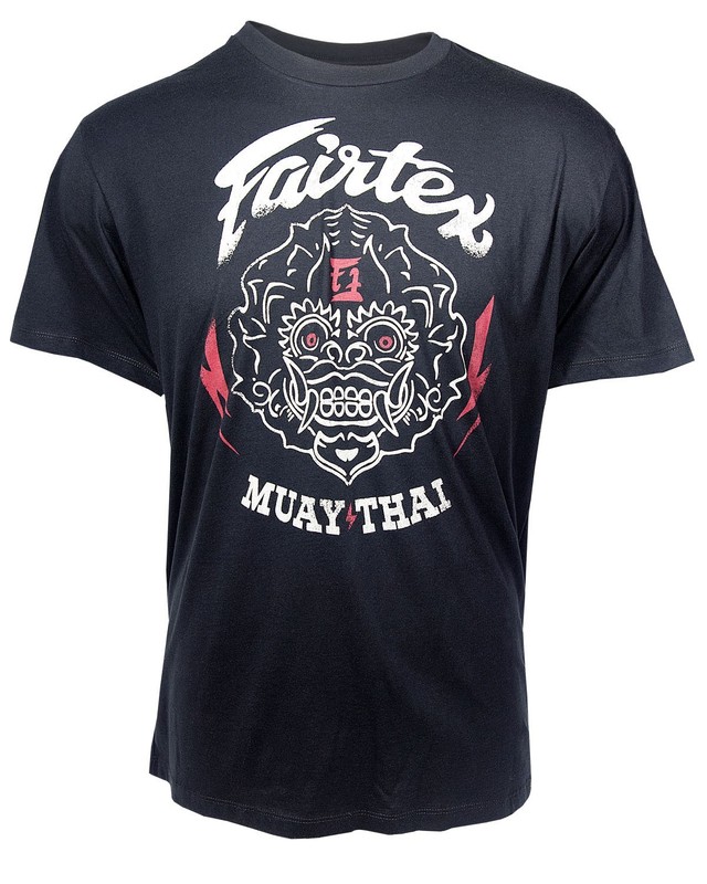 Fairtex Mens Women Kids Shirt Muay Thai MMA Khon T-Shirt Black (Large)