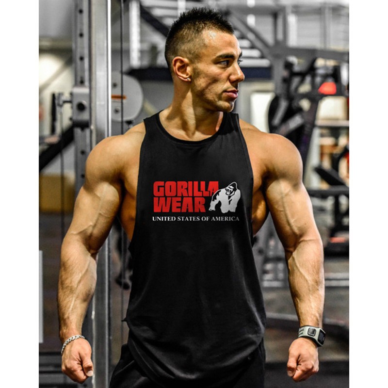 Men Tank Top Gym Workout Shirt Sleeveless Muscle Fitness Bodybuilding Tank Shirt gallery