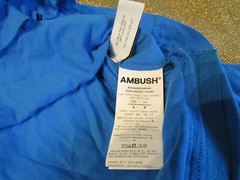 AMBUSH , Deep Wate Blue Packable Waist Pocket Short Sleeve T-shirt NWOT Sz Small