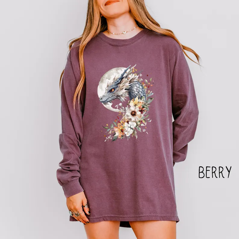 Vintage Moon Dragon Fantasy Art Comfort Tee Shirt Men Women Soft gallery