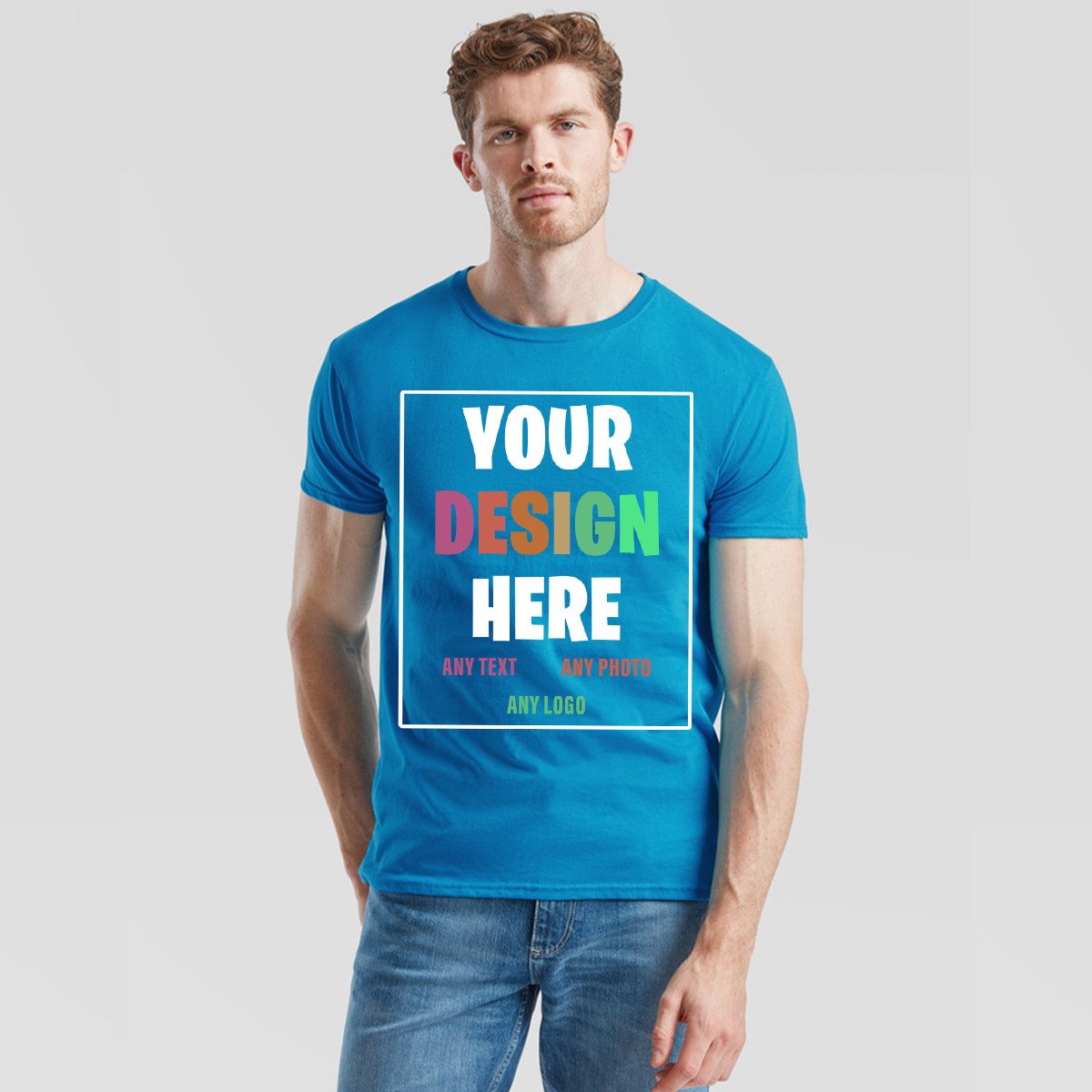 Personalised Custom Mens T-Shirt Your Text Photo Logo Design Upload gallery