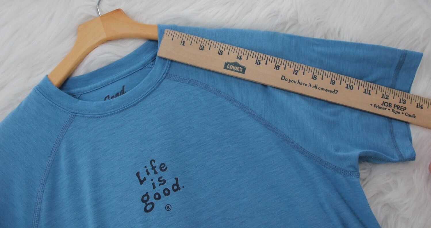 Life is Good Good Move Men's Semi-Fitted Blue Short Sleeve T Shirt Sz S #1536 gallery