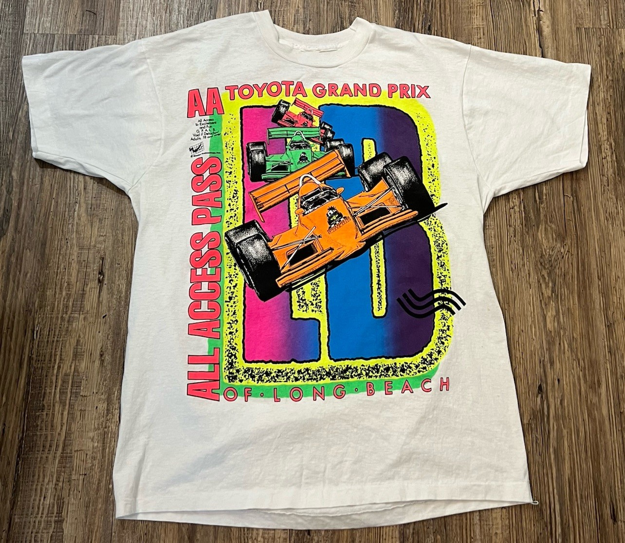 VTG 1980s Toyota Grand Prix Racing T-Shirt Double Sided XL Long Beach Cars
