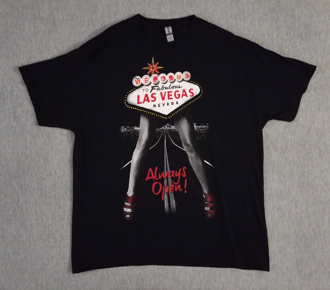 Welcome To Fabulous Las Vegas Nevada Shirt Always Open Adult XL Black gallery
