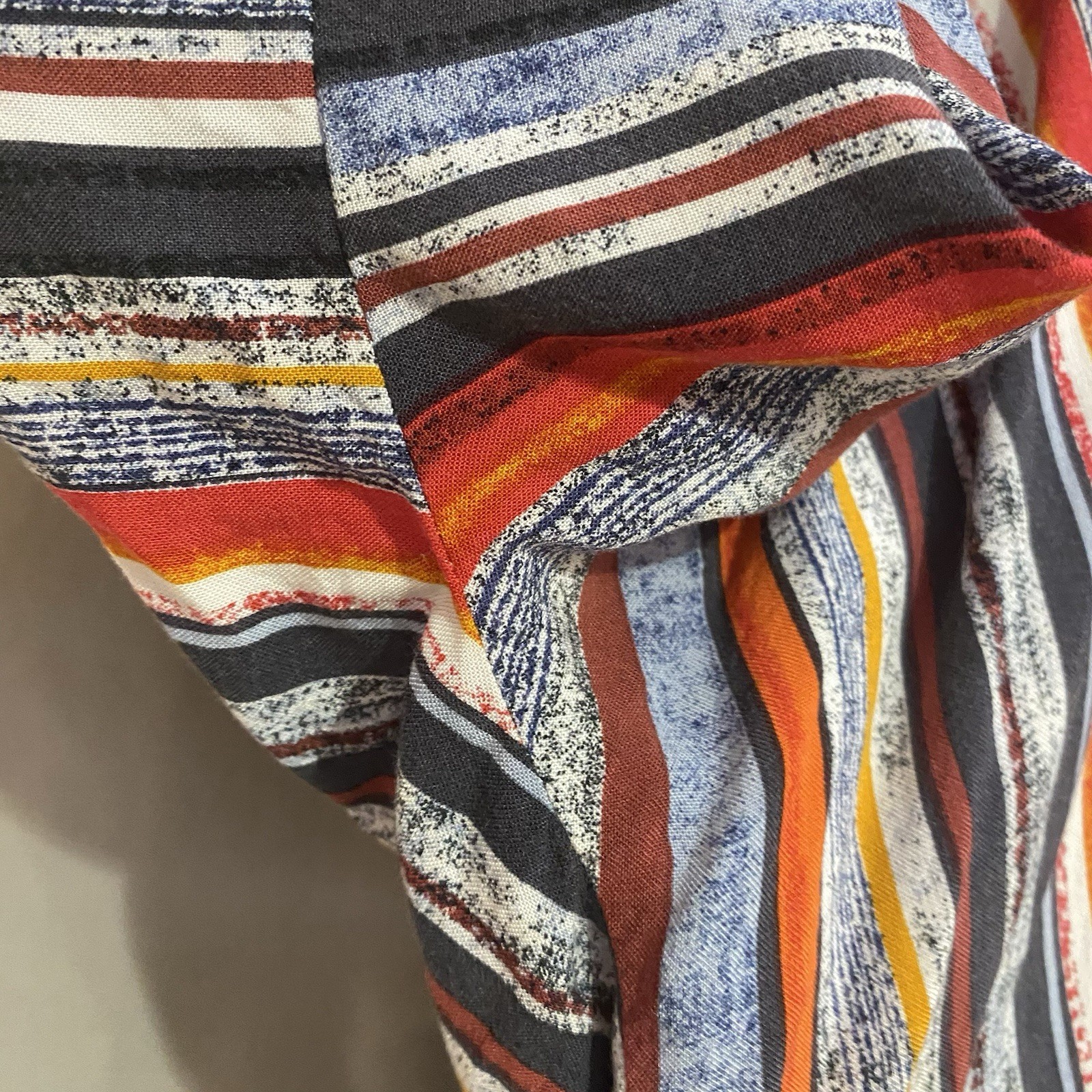 Mustard Seed button-front blouse a colorful striped pattern Size M Boho TG2078 gallery