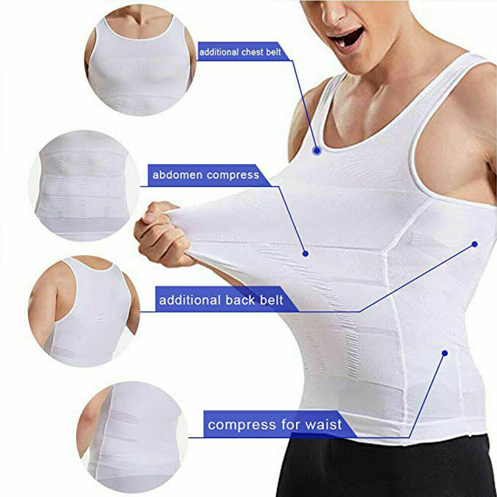 Men Compression Shirt Sleeveless Body Shaper Base Layer Slimming Tank Tops Vests gallery