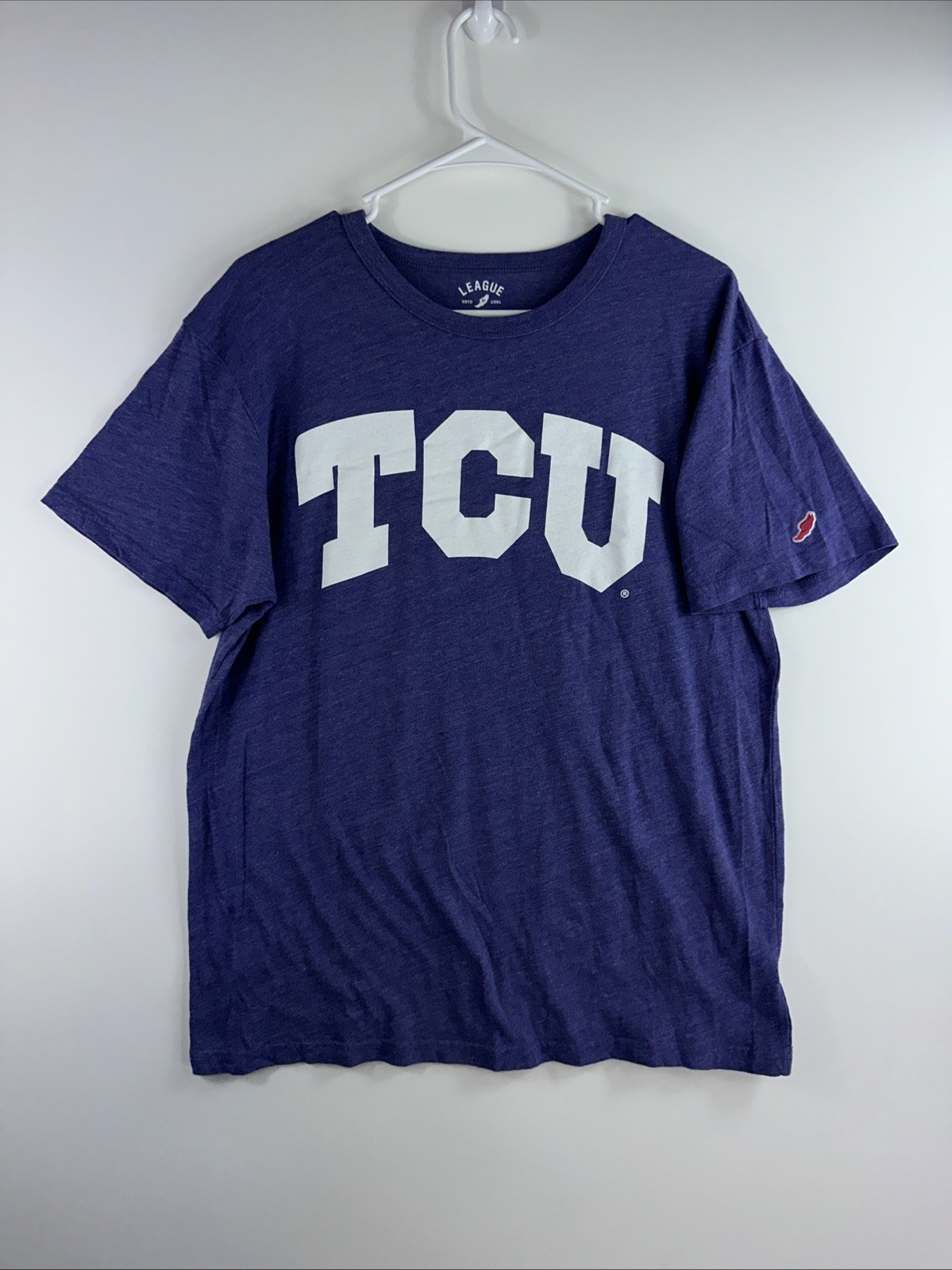 5333 The League TCU Horned Frogs Men’s Large Purple Poly Cotton Blend T-shirt gallery