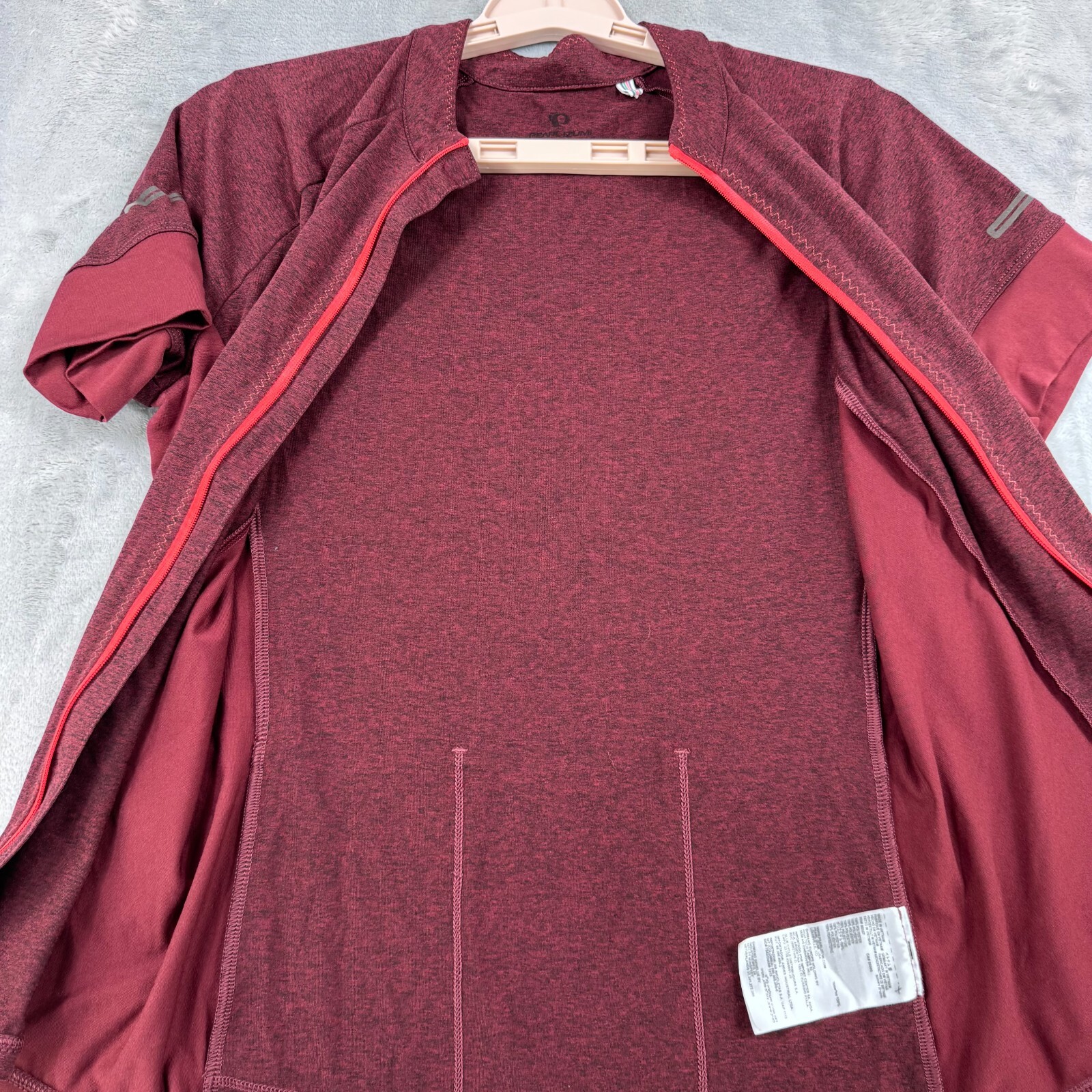 Pearl Izumi Classic Cycling Shirt Womens Medium Red Full Zip Short Sleeve gallery