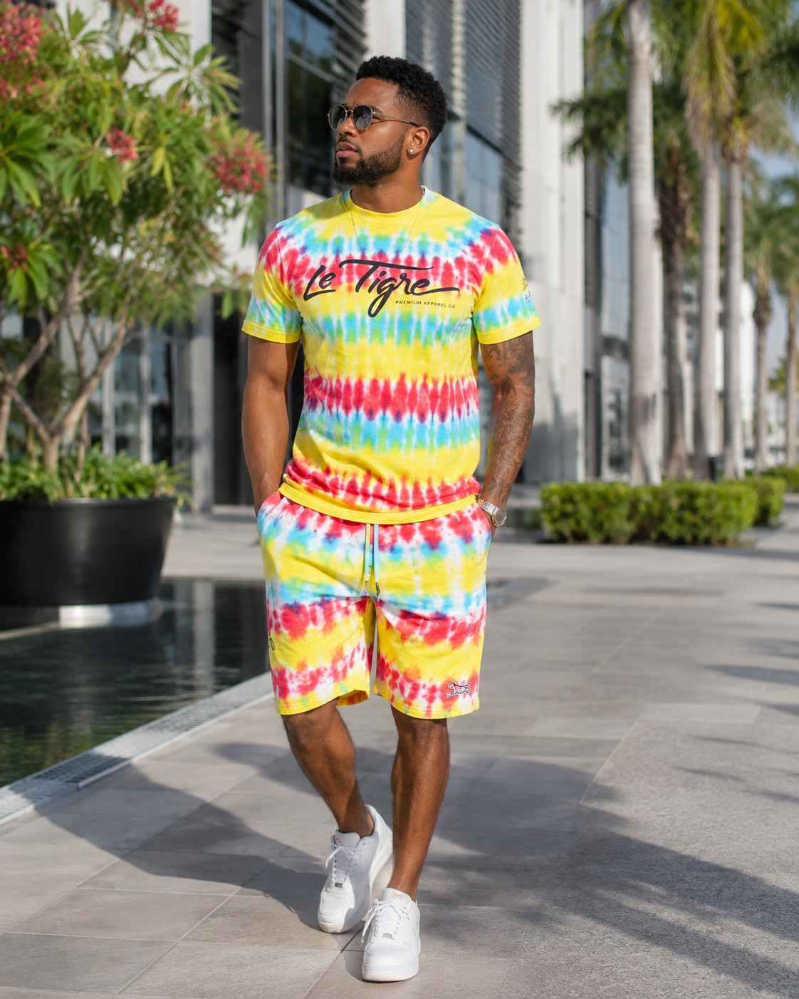 Le TIGRE Tie Dye T-Shirt & Shorts Set, Multicolor gallery
