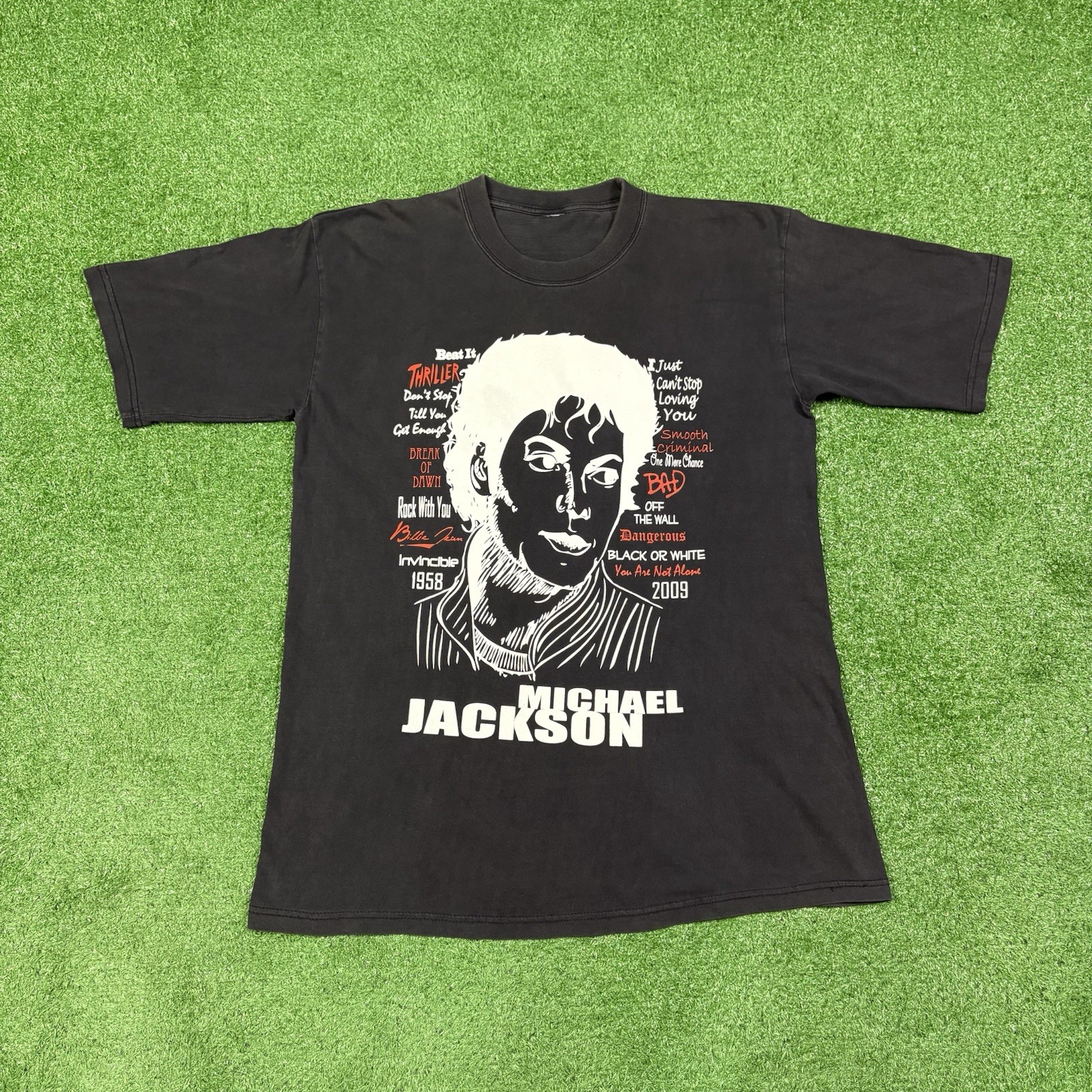 Vintage 2000s Michael Jackson 2009 Tribute Faded Black T-Shirt Men’s XL – 23×32