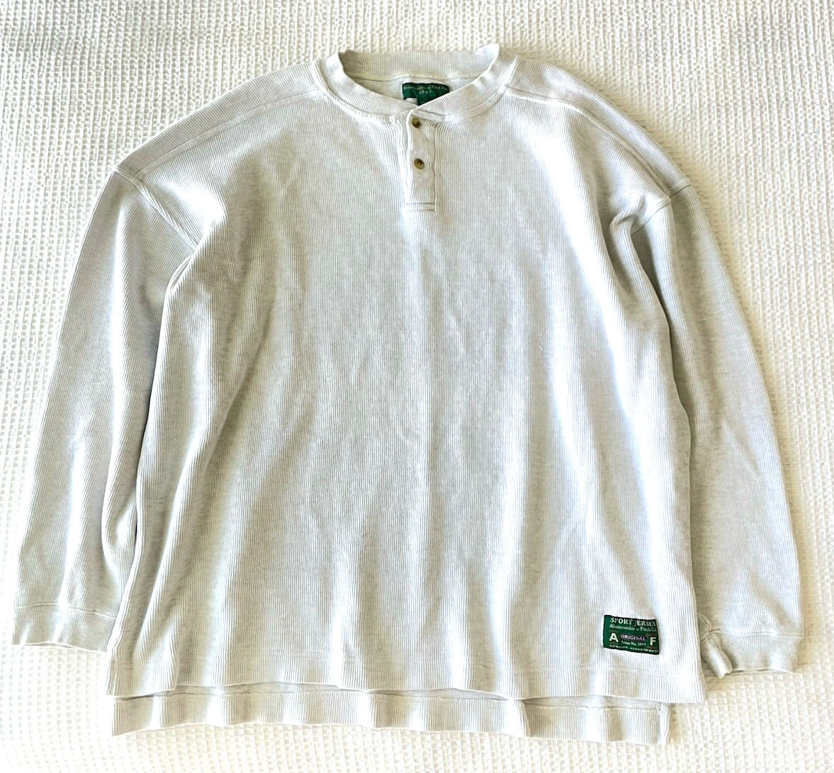 VTG Abercrombie & Fitch Mens Size XL Shirt Ribbed Oversized Henley Sport Jersey gallery