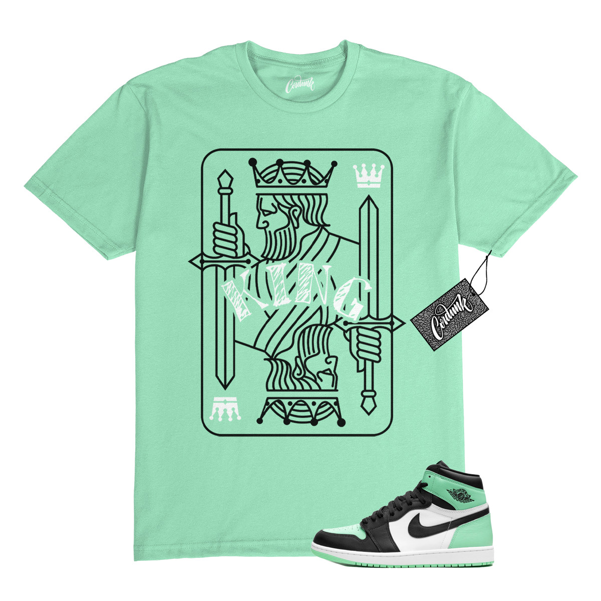 1 Green Glow Mint White Black High T Shirt Match KING gallery