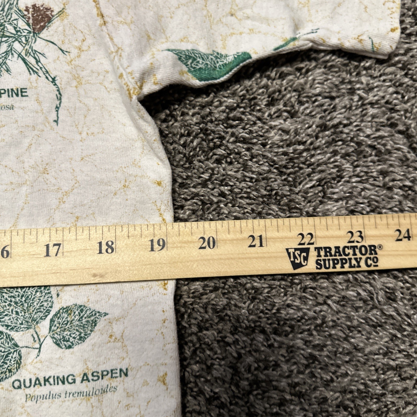 VTG Single Stitch Shirt Fruit Of The Loom Mens Medium White Botanical Plants AOP gallery