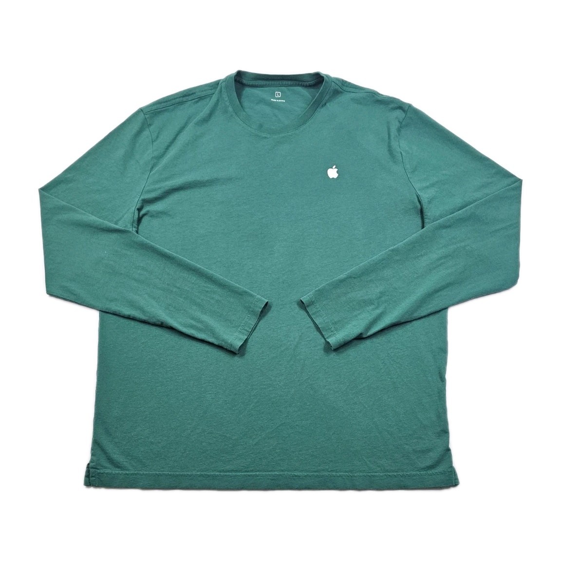 Apple Employee Long Sleeve Logo Tech Shirt Mens L Green Tee Soft Quality Tshirt gallery