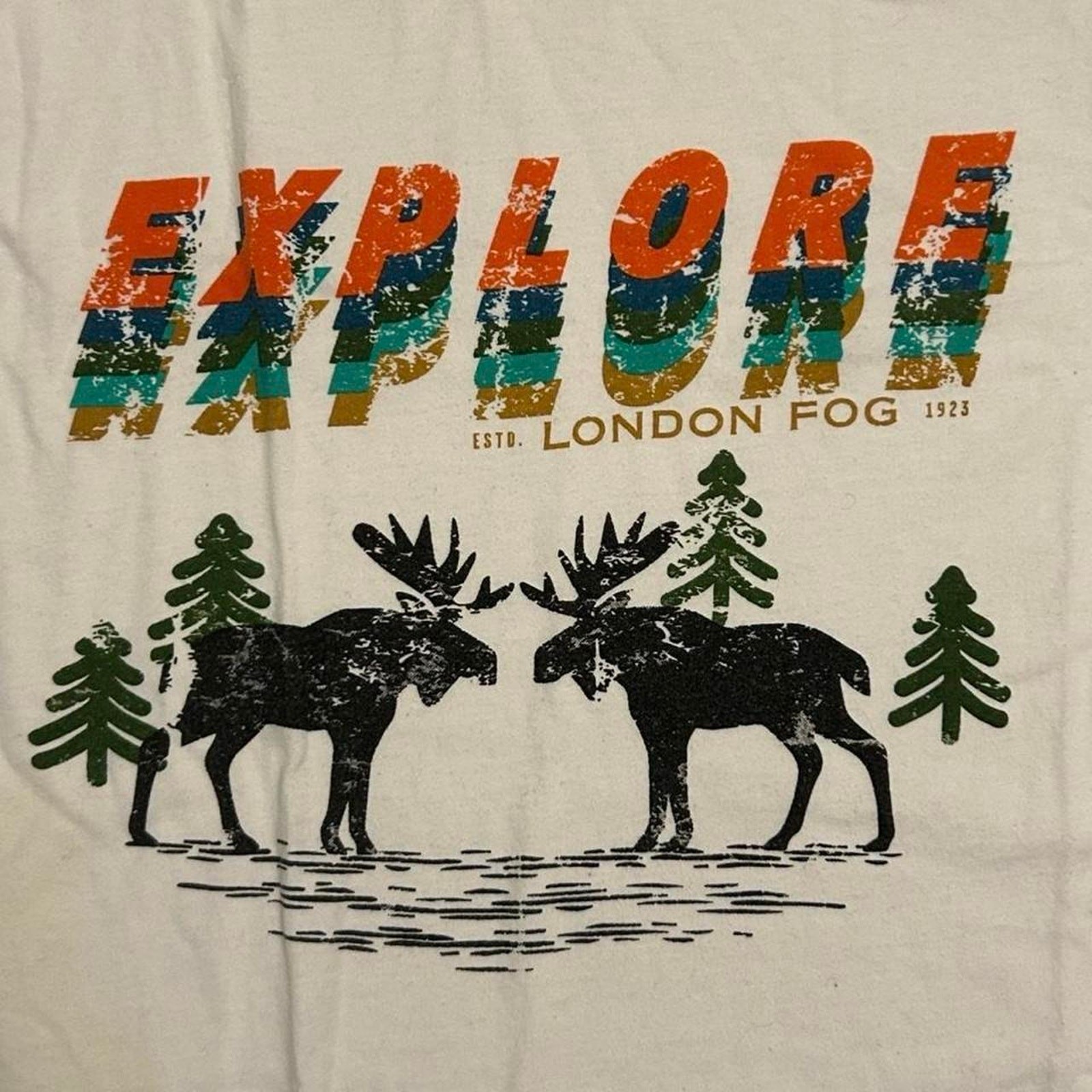 London fog white graphic tee gallery