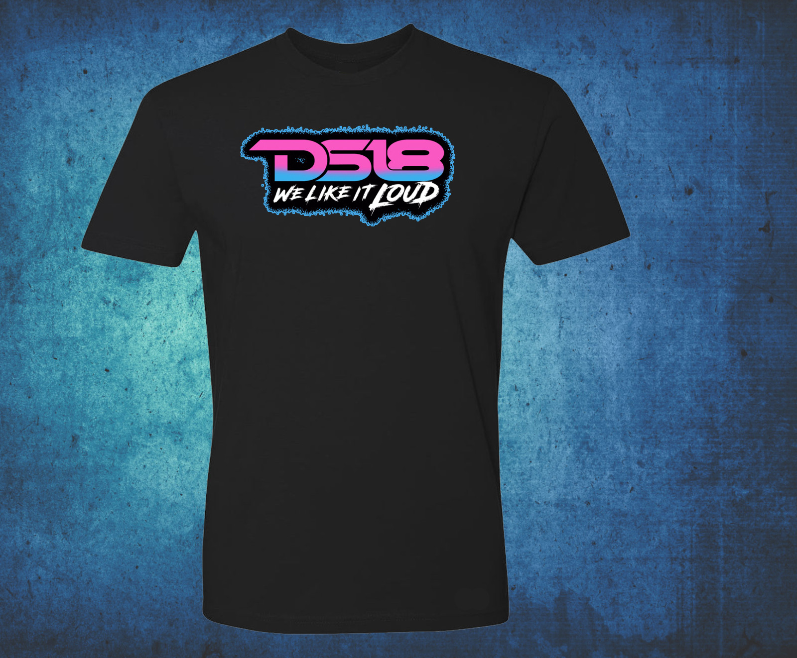 Team DS18 retro Miami Vice Style T-shirt -12″ 15″ 18″ DSP Pro-ZXI FRP Amplifier
