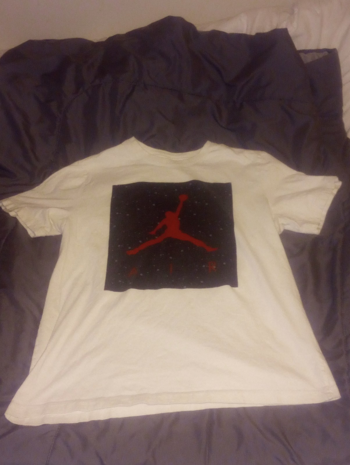 Air Jordan Shirt Mens L White Jumpman Graphics Print Basketball Sports Classic