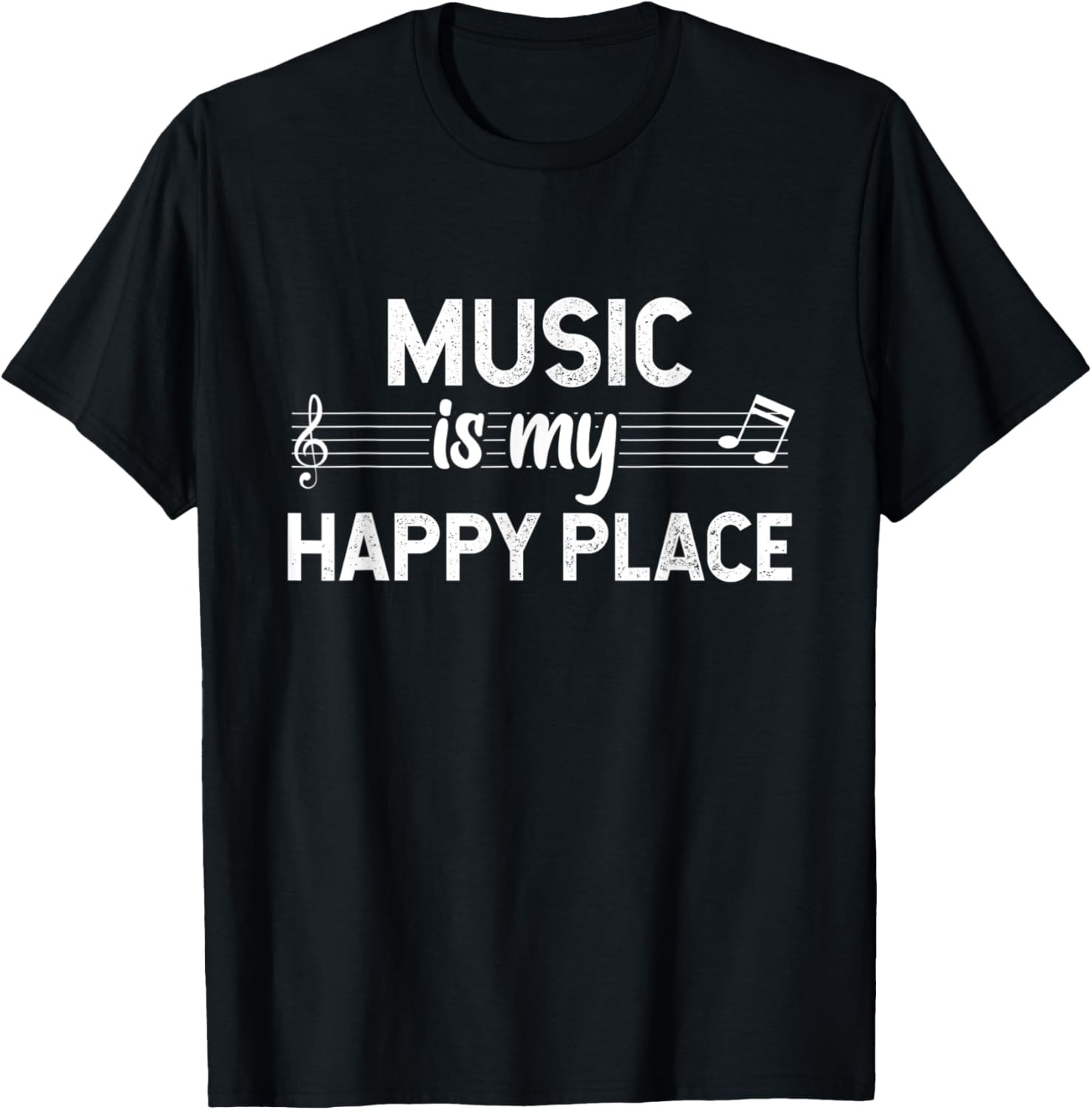Music Is My Happy Place I Inspiring Novelty Musician T-Shirt gallery