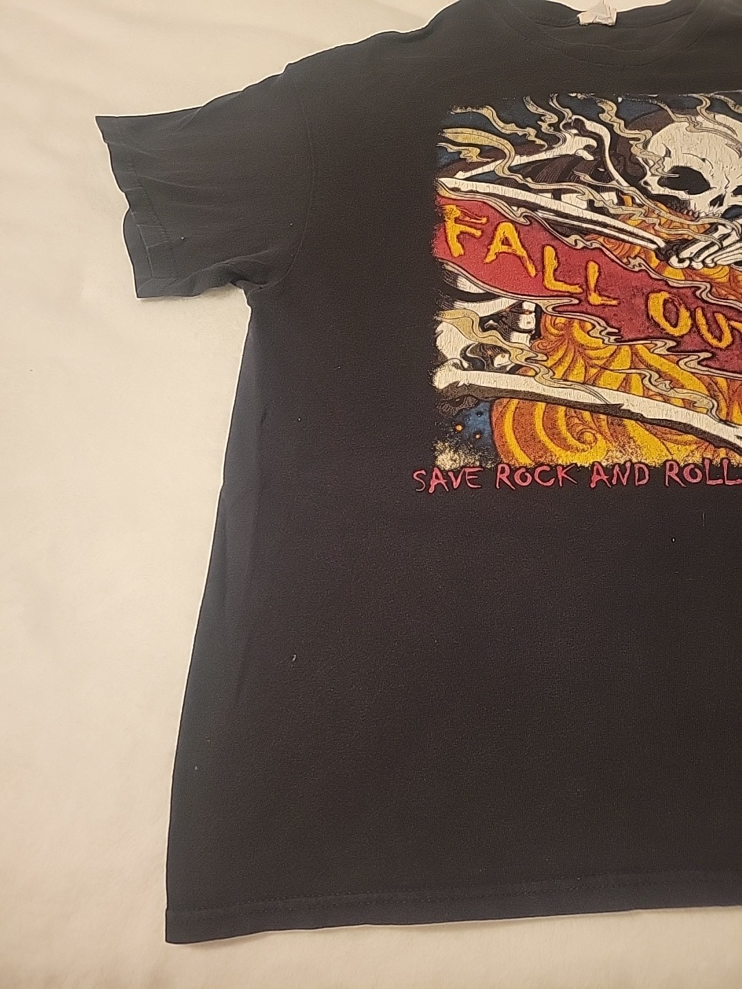 Vtg Fall Out Boy Band T Shirt 2013 Save Rock Roll Arena Tour Sz XL Black gallery