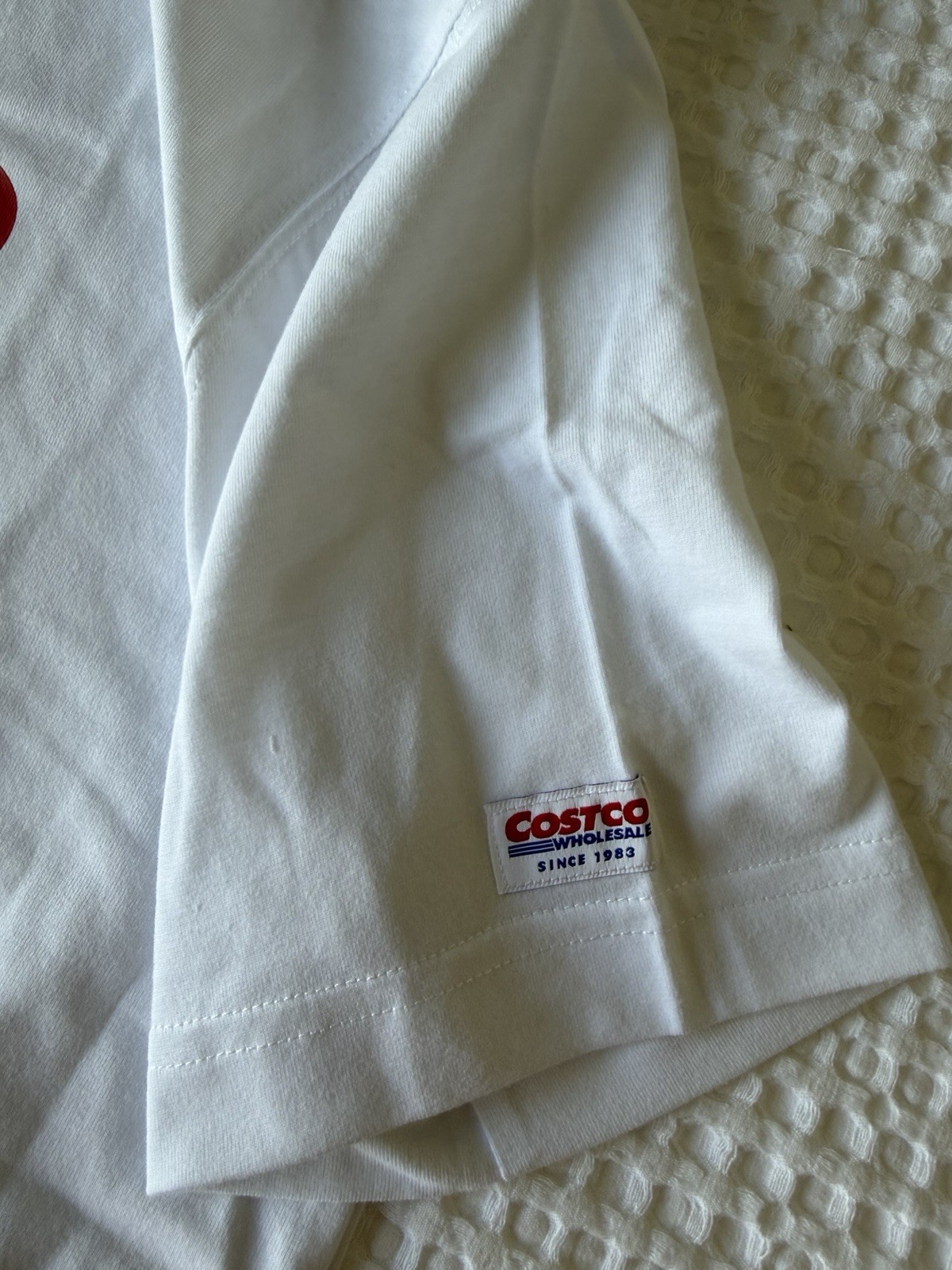 Costco Kirkland Signature Unisex Logo Crewneck Tee, White, Men’s L Women’s XL gallery