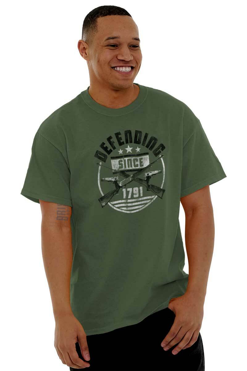 Patriotic Pro Guns Defending 2nd Amendment Womens or Mens Crewneck T Shirt Tee gallery