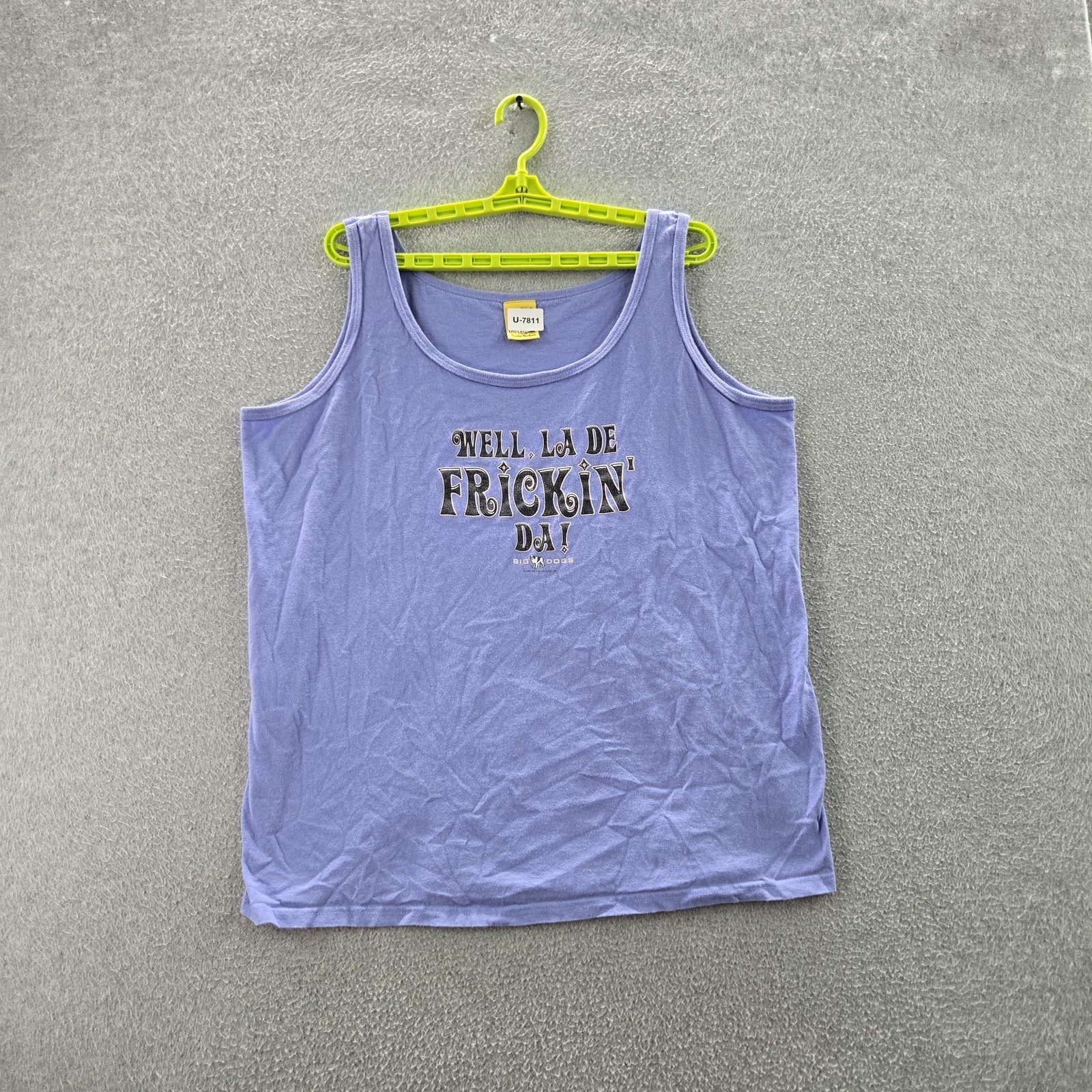 VINTAGE Big Dogs Men Tank Top XL Blue Text Graphic Sleeveless Logo gallery