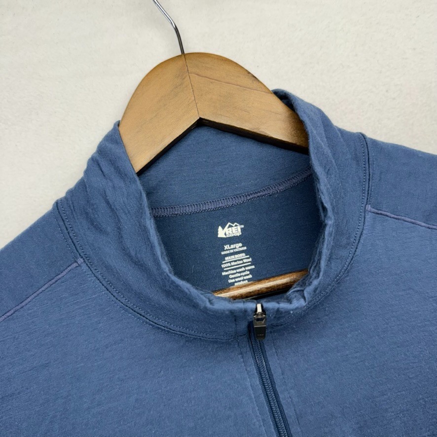 REI Merino 185 Long Sleeve Half-Zip Base Layer Top men's XL Blue Pullover Tech gallery