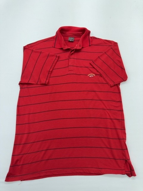 Hawaiian 8 Sharry Mens Polo Shirt Red Striped XL 100% Cotton Embroidered Logo