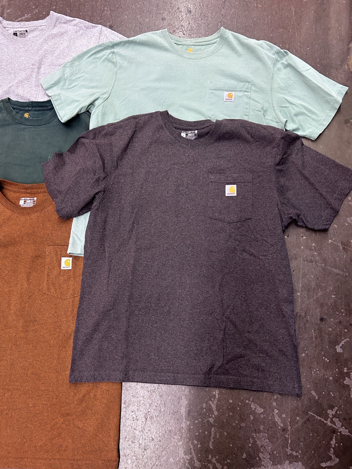 Lot Of 7 Carhartt Pocket T-Shirts Mens Large Loose Fit Mixed Colors Workwear gallery