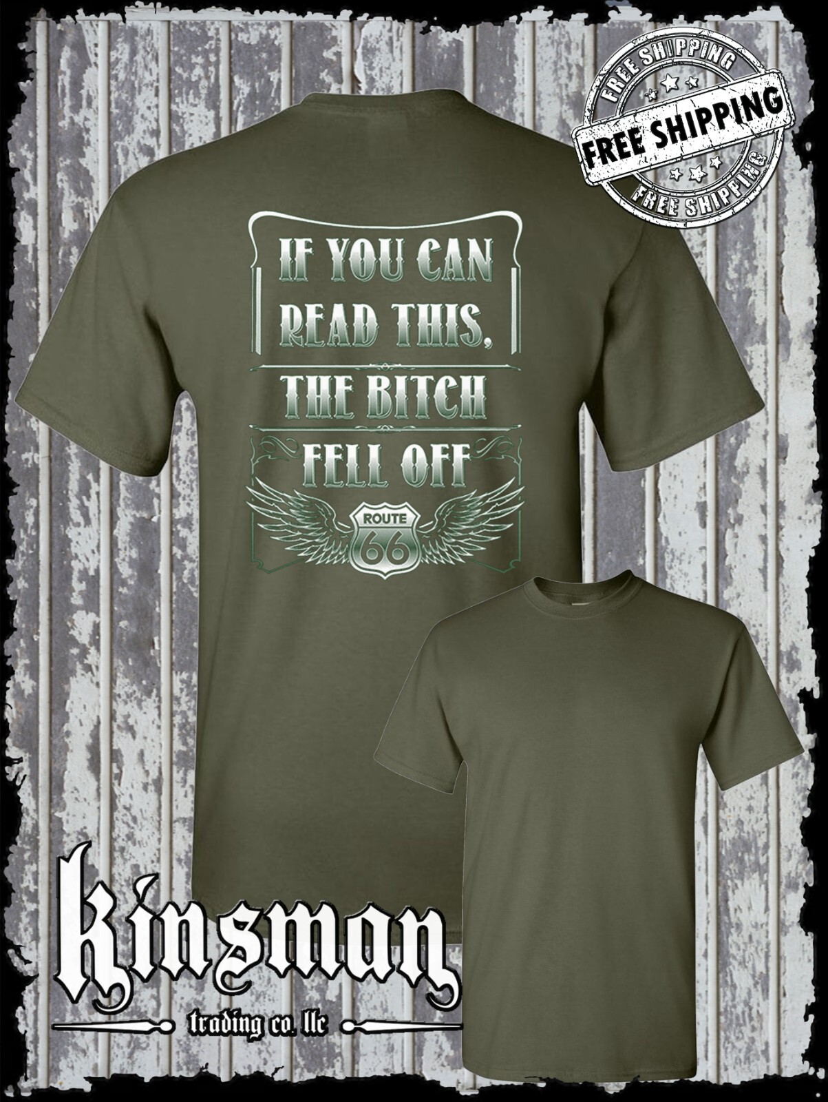 If You Can Read This, The B*tch Fell Off Route 66 T-Shirt Biker / Motorcycle USA gallery
