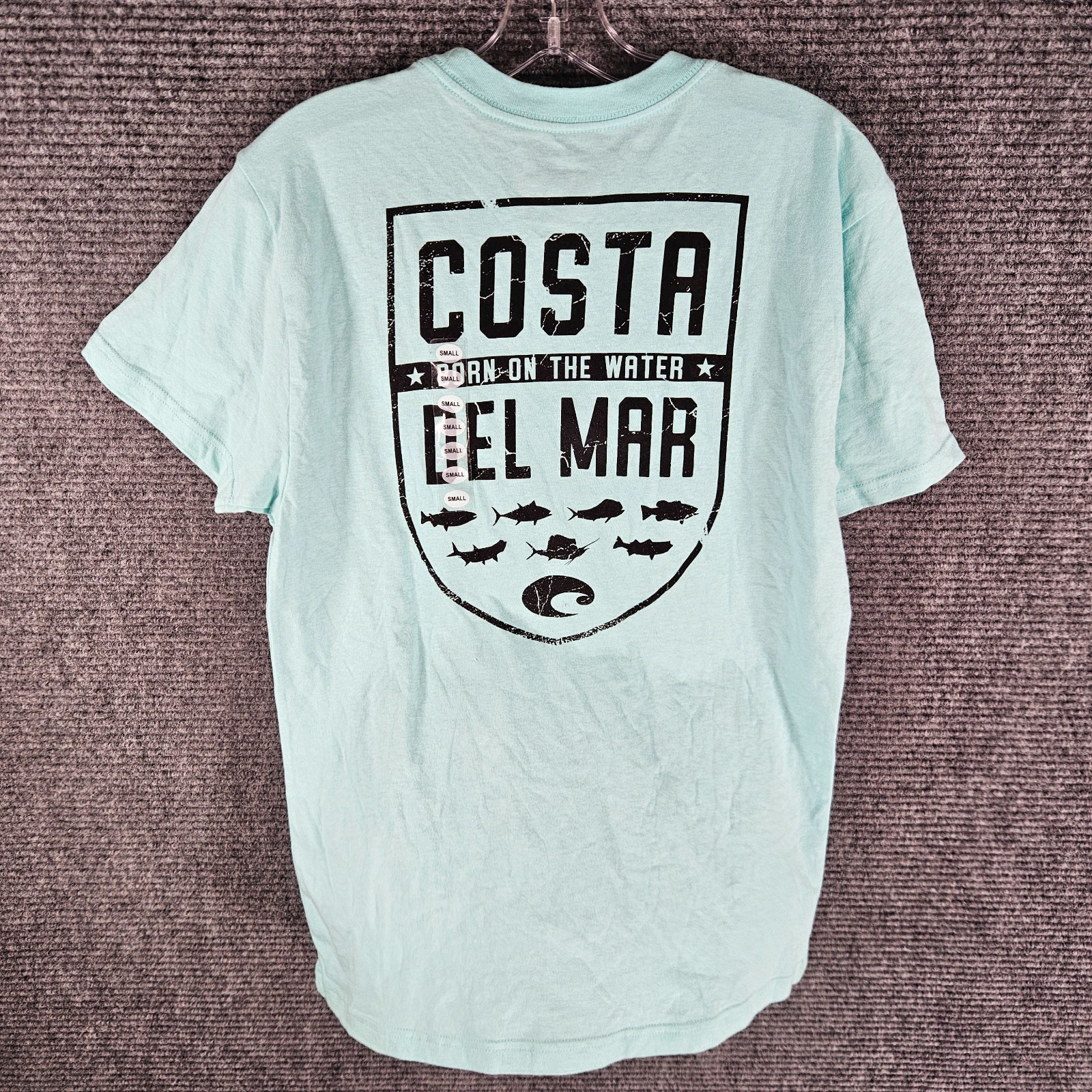 Costa Species Shield Mens Short Sleeve T-Shirt in Teal size Small NWT