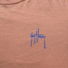 Guy Harvey Tshirt Mens Medium Orange Short Sleeve Marlin Sailfish Fishing Tee