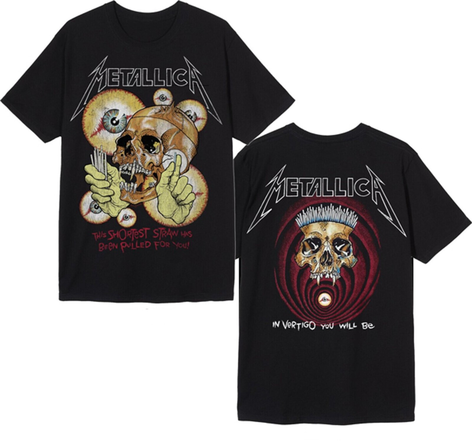 METALLICA cd lgo SHORTEST STRAW Official 2-SIDED SHIRT SMALL New justice for all