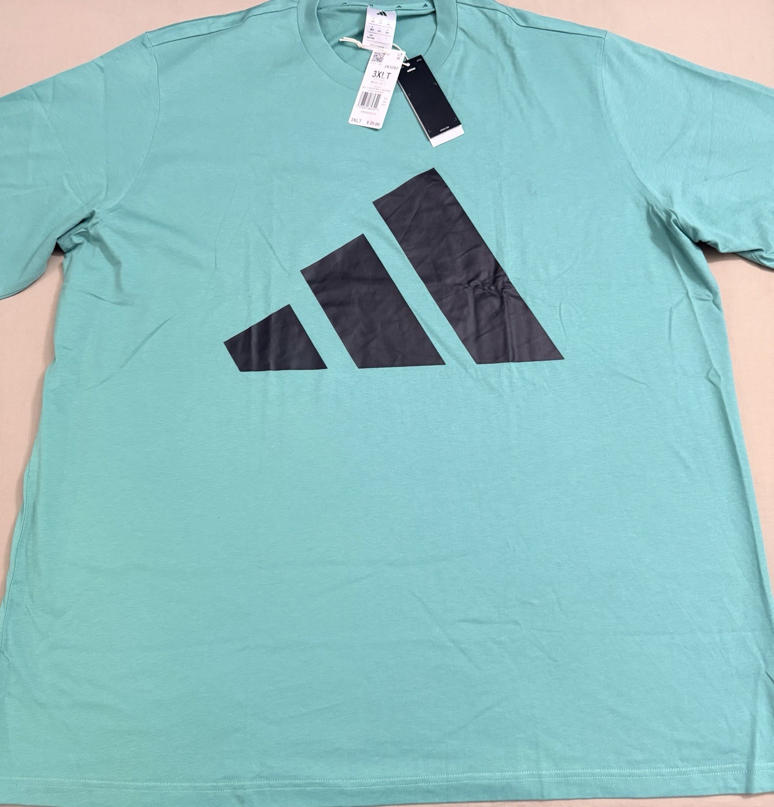 NEW..MEN TALL-3XL ADIDAS BIG LOGO SJ TEE (POWDER TEAL) LOOSE FIT gallery