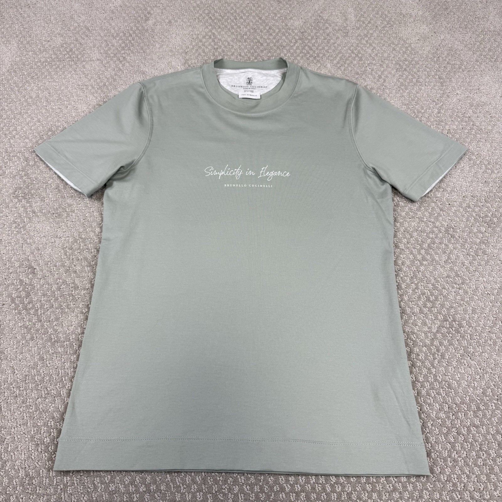 Brunello Cucinelli For Humanity Slim Fit Logo T Shirt Men’s Sz XS NWOT Italy