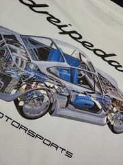 Deadstock Dreipedale Porsche Skeleton T-Shirt, Size (L), White, New W/Tag, 23×30