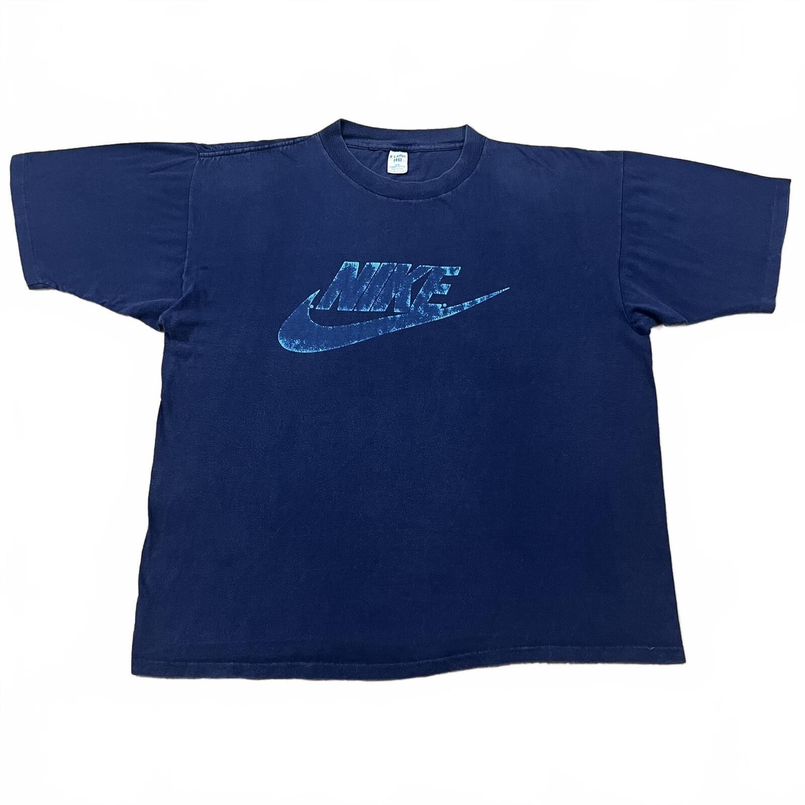 Vintage 70’s Nike Blue Graphic Single Stitch T Shirt Size XL
