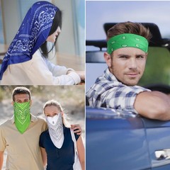 16 Pcs Bandanas Multi-Purpose Bandanas Paisley Cowboy Polyester Headbands 22x…
