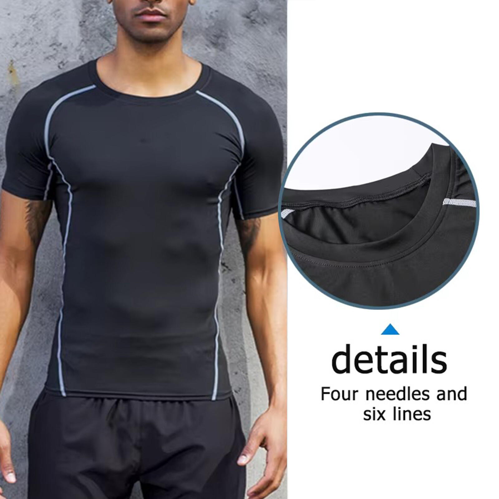 1-2Pack Men's Sports Compression Top Long Sleeve Quick Dry Running Sport T-shirt gallery