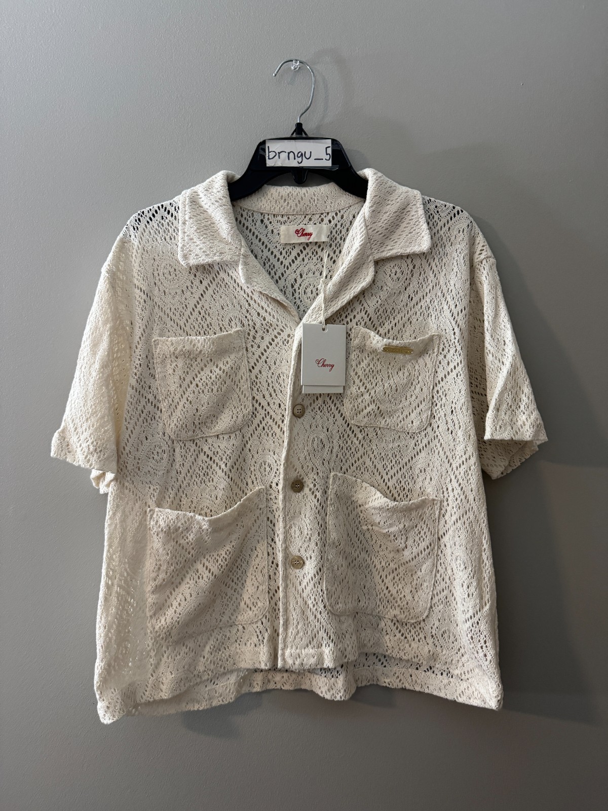 CHERRY LOS ANGELES Crochet Lace Shirt Button Down Size Medium M Retail $328 NEW