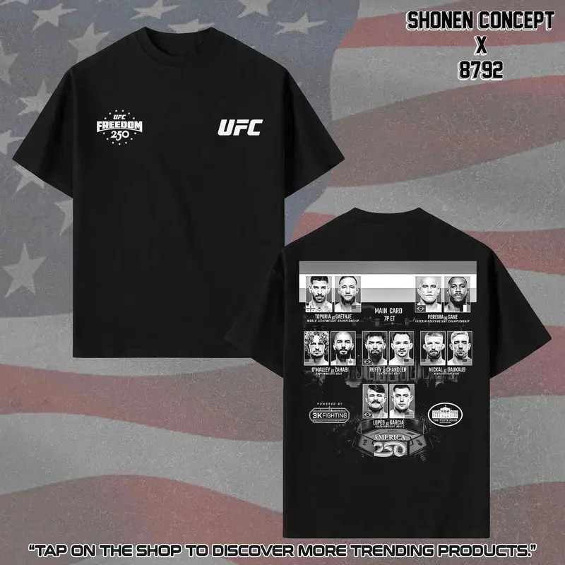 UFC MMA Freedom 250th Anniversary T-Shirt USA 250 Years Independence Apparel, 17 gallery