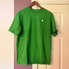 Apple T-Shirt Large Tech Promo Green Short Sleeve Recycled Cotton Logo Tee
