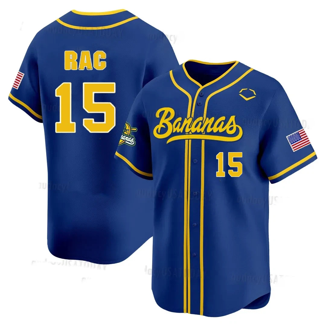 NEW Savannah Bananas #15 Rac Baseball Jersey Shirt All Size Gift Fan QT1744 gallery