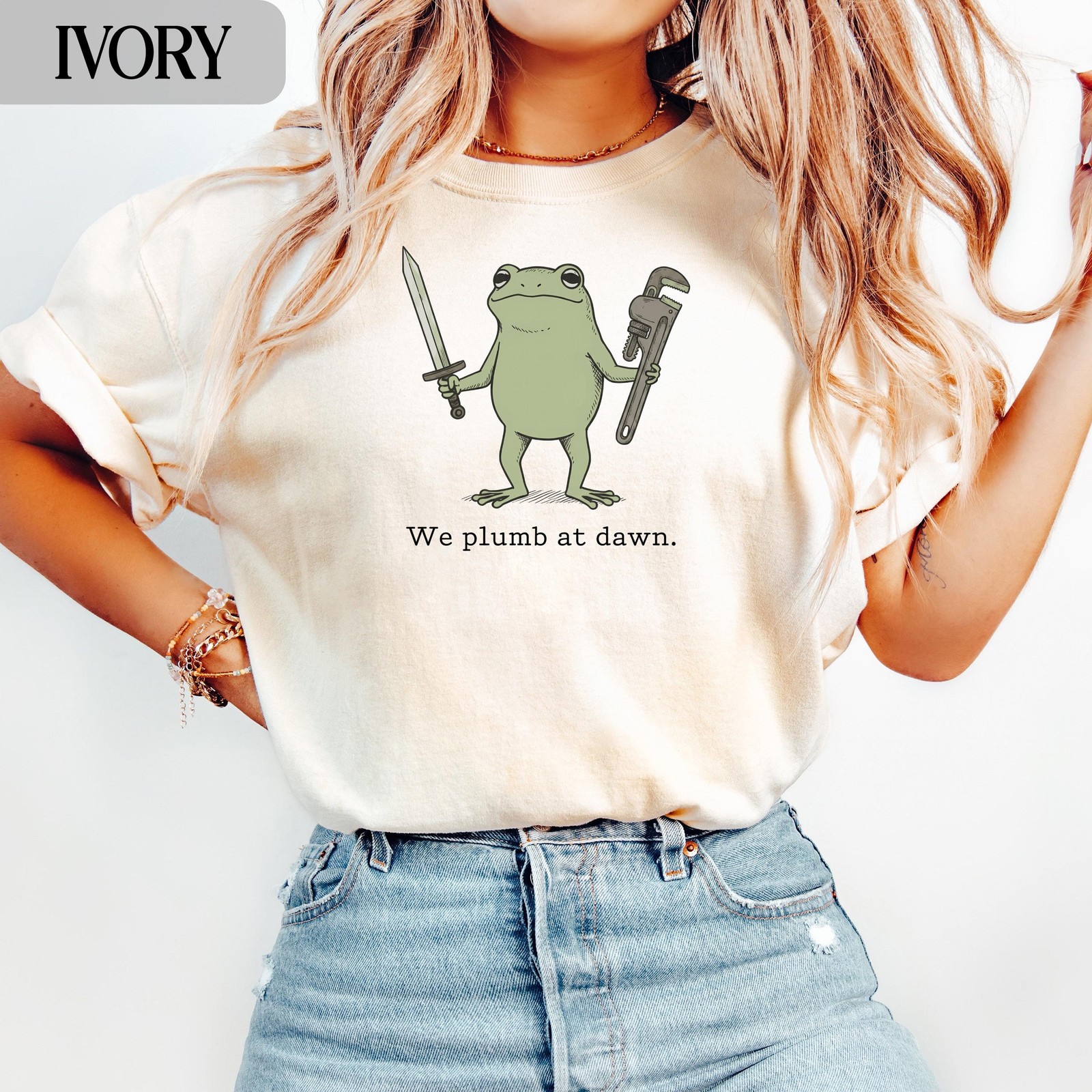 Funny Plumber Frog Vintage Retro Shirt Sweatshirt Sword Wrench Plumbing Gift gallery