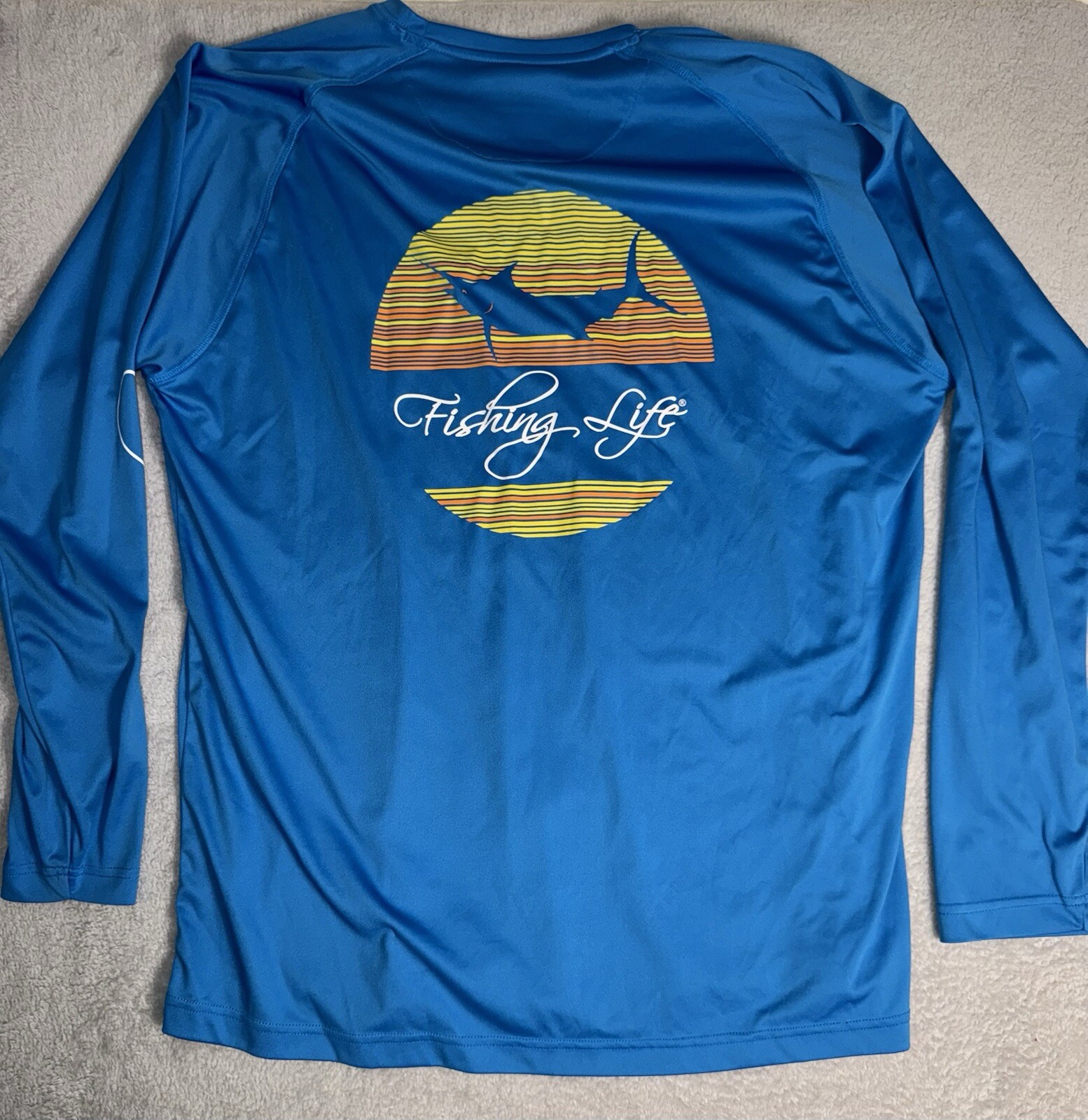 Fishing Life Shirt Men’s XL Blue Fishing Fisherman Long Sleeve Tee Casual gallery