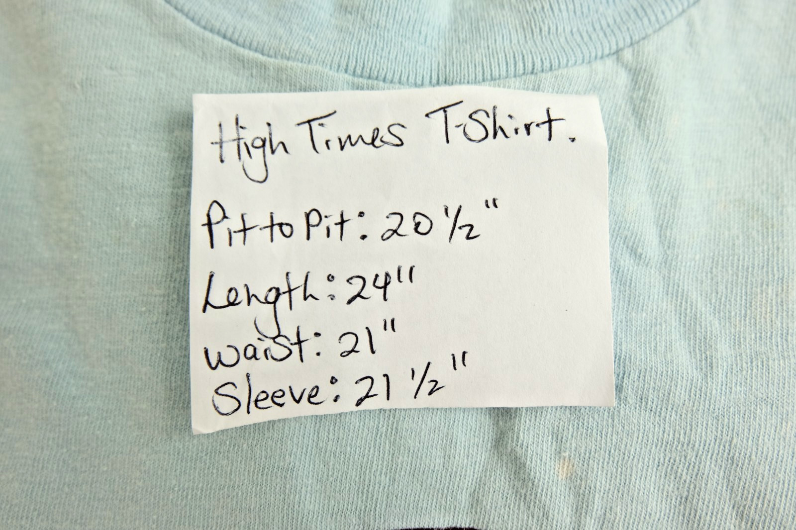 HIGH TIMES Shirt Original 1970's Longsleeve Shirt w/ Pocket Blue Size Large gallery