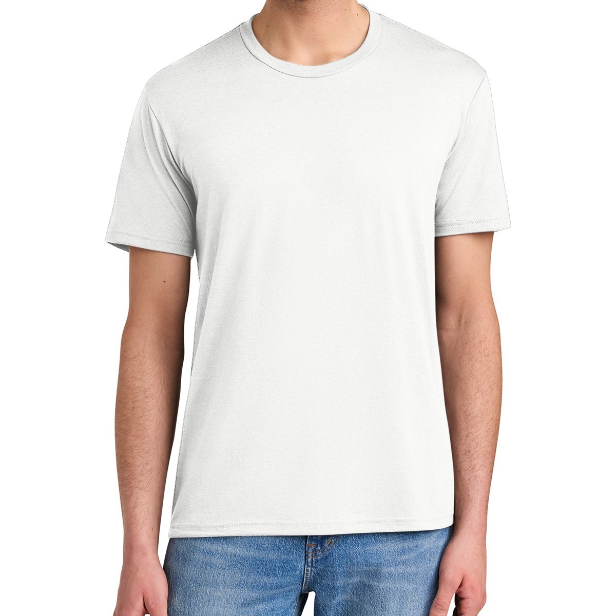 DISTRICT DM130 Men's Perfect Tri Blend Crew Tee Plain T-Shirt, Natural / Large gallery