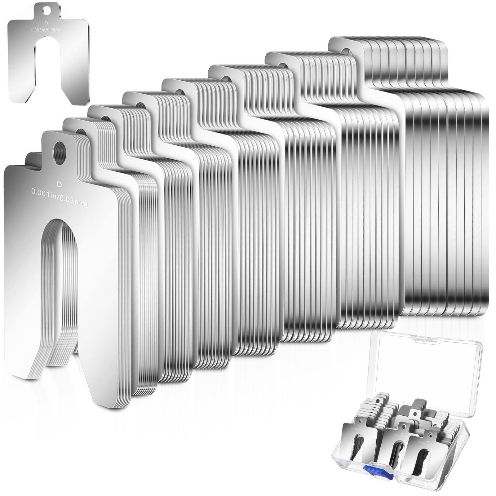 80 Pcs Size D 5″ x 5″ Stainless Steel Slotted Shims Kit Composite Precision M…